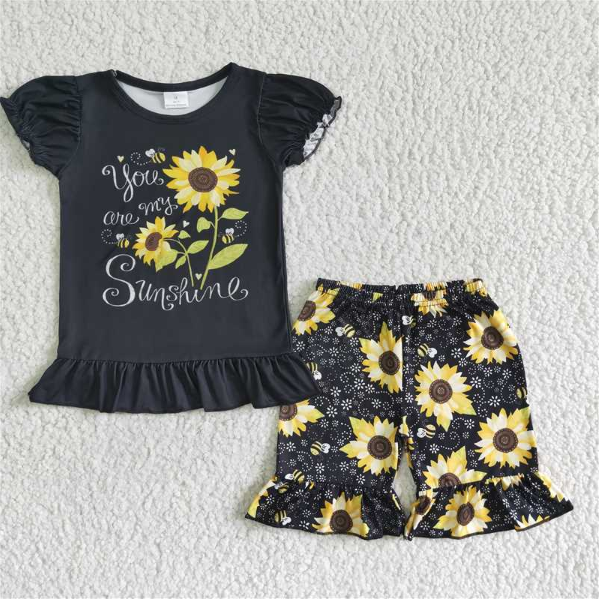 C10-4 Sunflower black dress lace pants