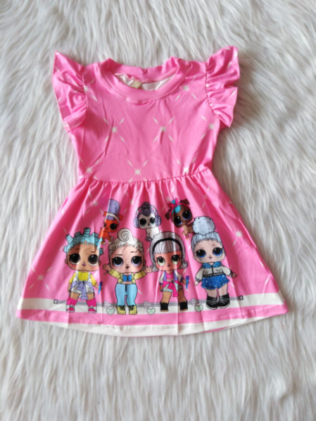G1-4-7 Big head girl pink skirt