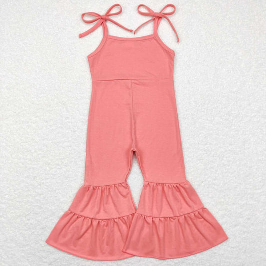 SR0715 Orange pink suspender jumpsuit