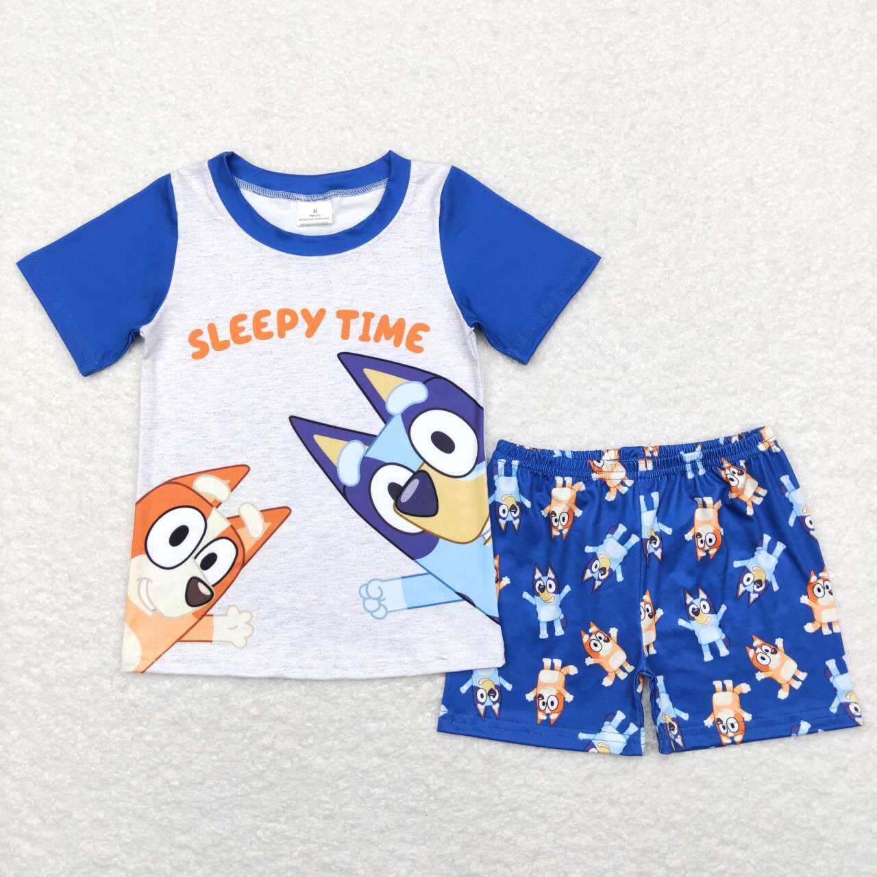 BSSO0421 sleepy time blue navy blue short-sleeved shorts suit