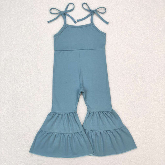 SR0717 Haze blue suspender jumpsuit