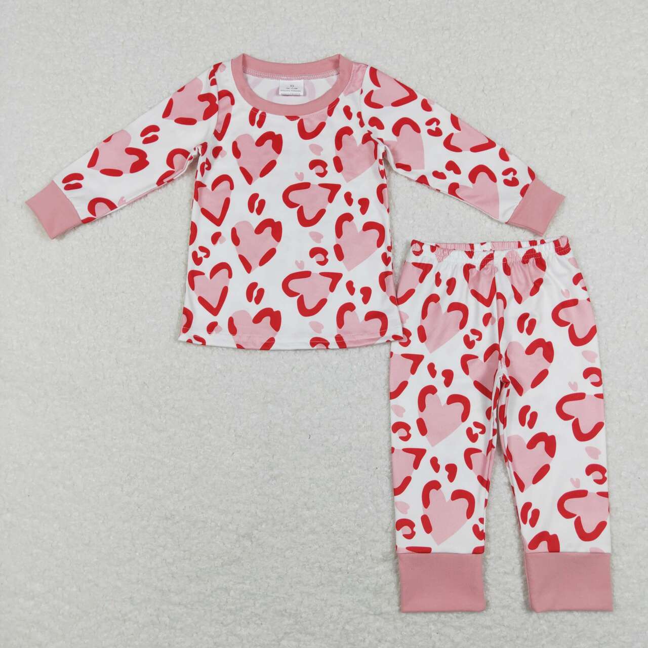 GLP1095 Pink Love White Long Sleeve Pants Suit