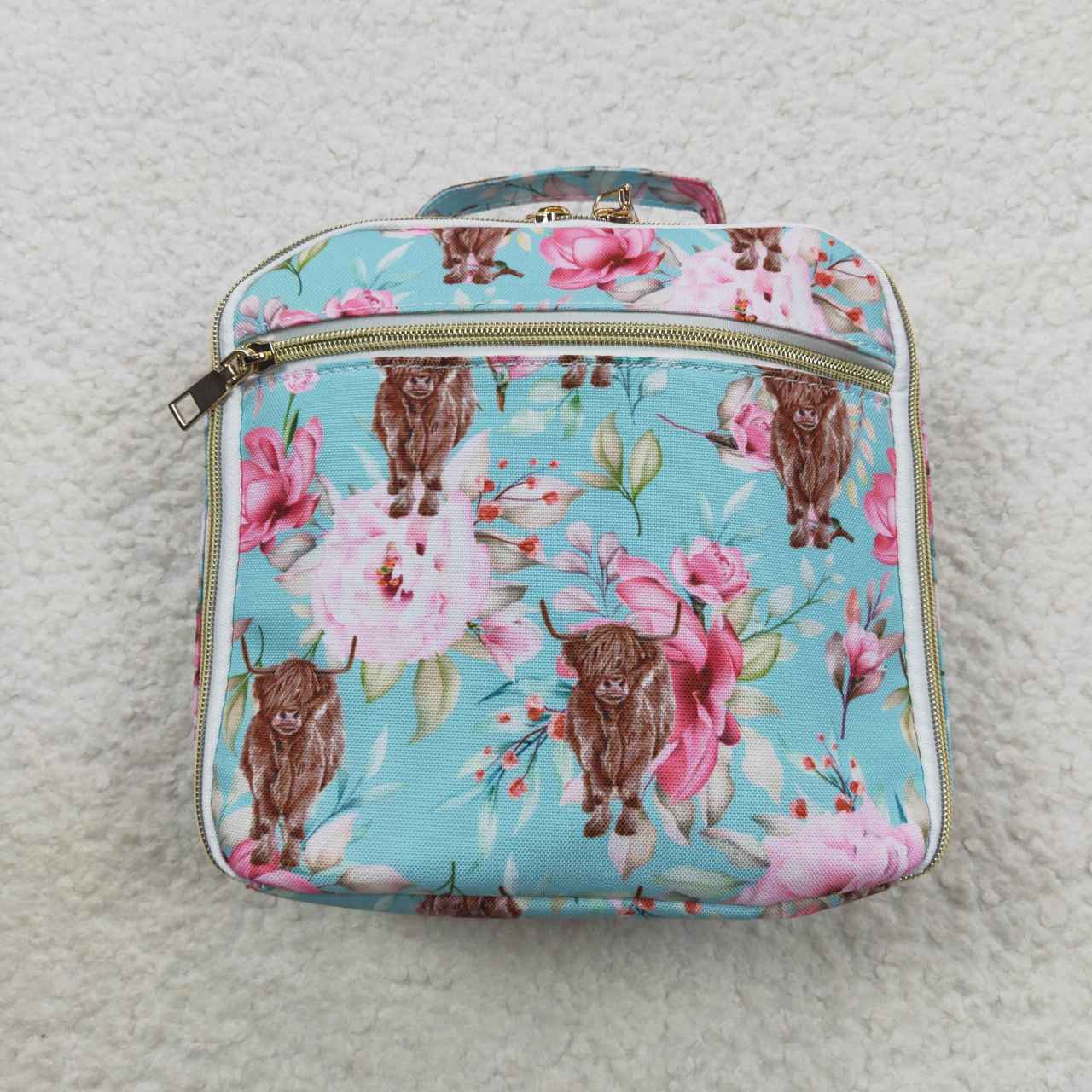 BA0095 Alpine Cow Flower Meal Bag Lunch Box Bag