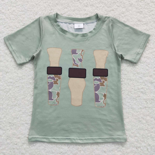 BT0374 Camouflage bottle green short-sleeved top