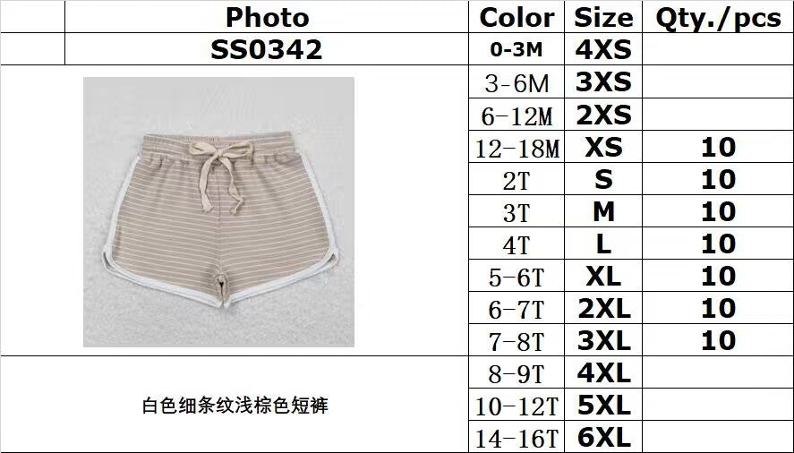 RTSSS0342White pinstripe light brown shorts