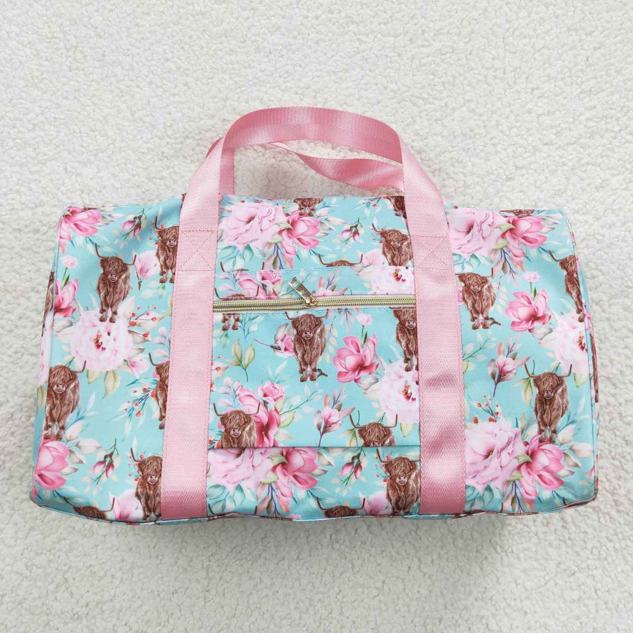 BA0084 Alpine Blossom Light Blue Gym Bag