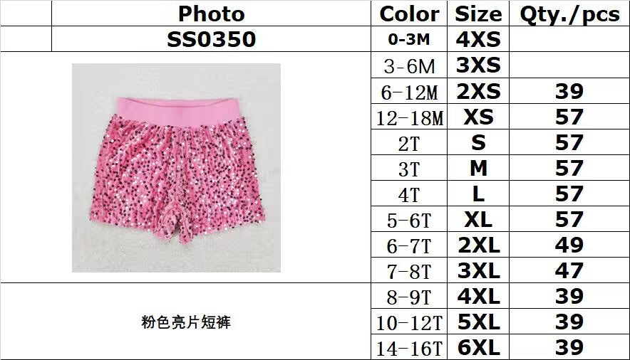 rts no moq SS0350 Pink sequin shorts