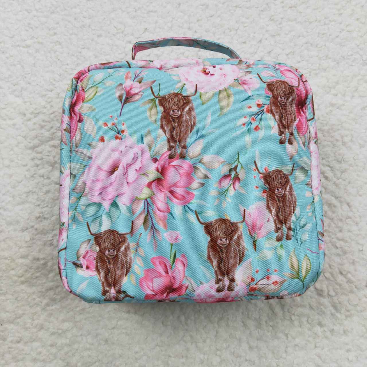 BA0095 Alpine Cow Flower Meal Bag Lunch Box Bag