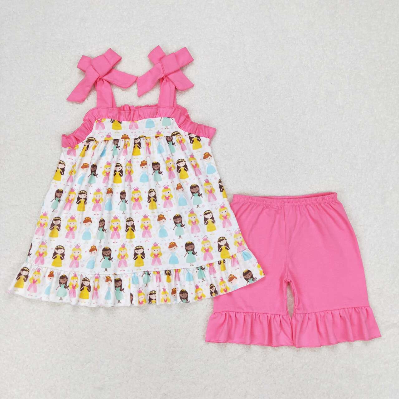 GSSO1045 RTS baby girl clothes disney princess rose red suspender toddler girl summer outfits