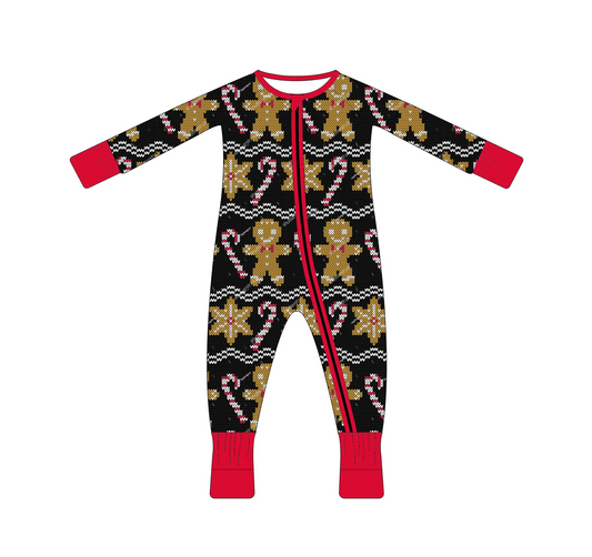 Custom moq 3 eta 7/8week moq 5 eta /4/5week Biscuit Bear-Six-pointed Star-White Wave Stripes Black Long Zipper Climbing Suit