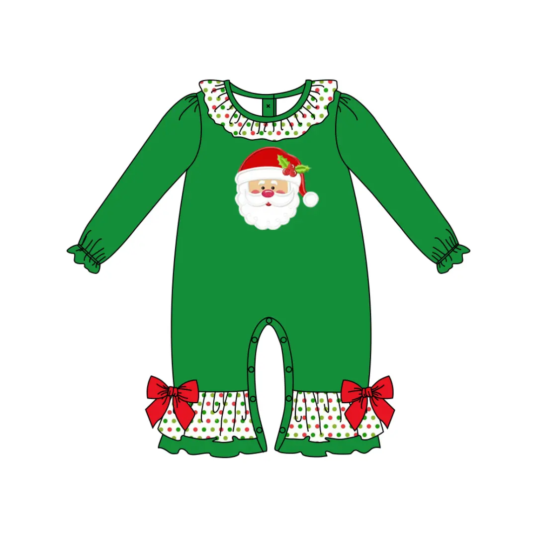 Custom moq 3 MIX SIZE eta 7/8week moq 5 eta /4/5week Santa Claus print grass green long mixed suit