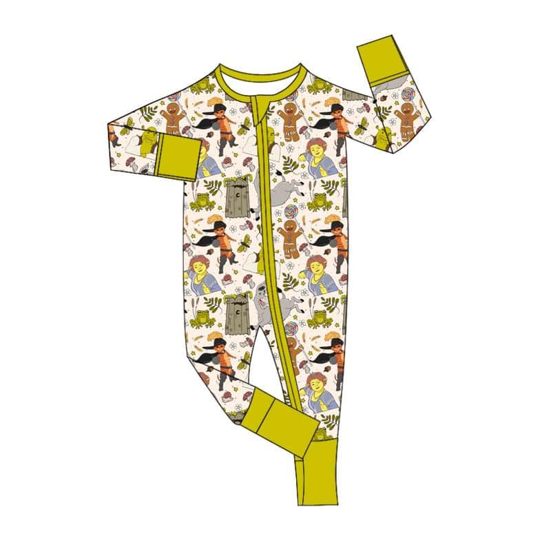 Custom moq 3 eta 7/8week moq 5 eta /4/5week Warrior Boys Chartreuse Long Zip-Up Jumpsuit