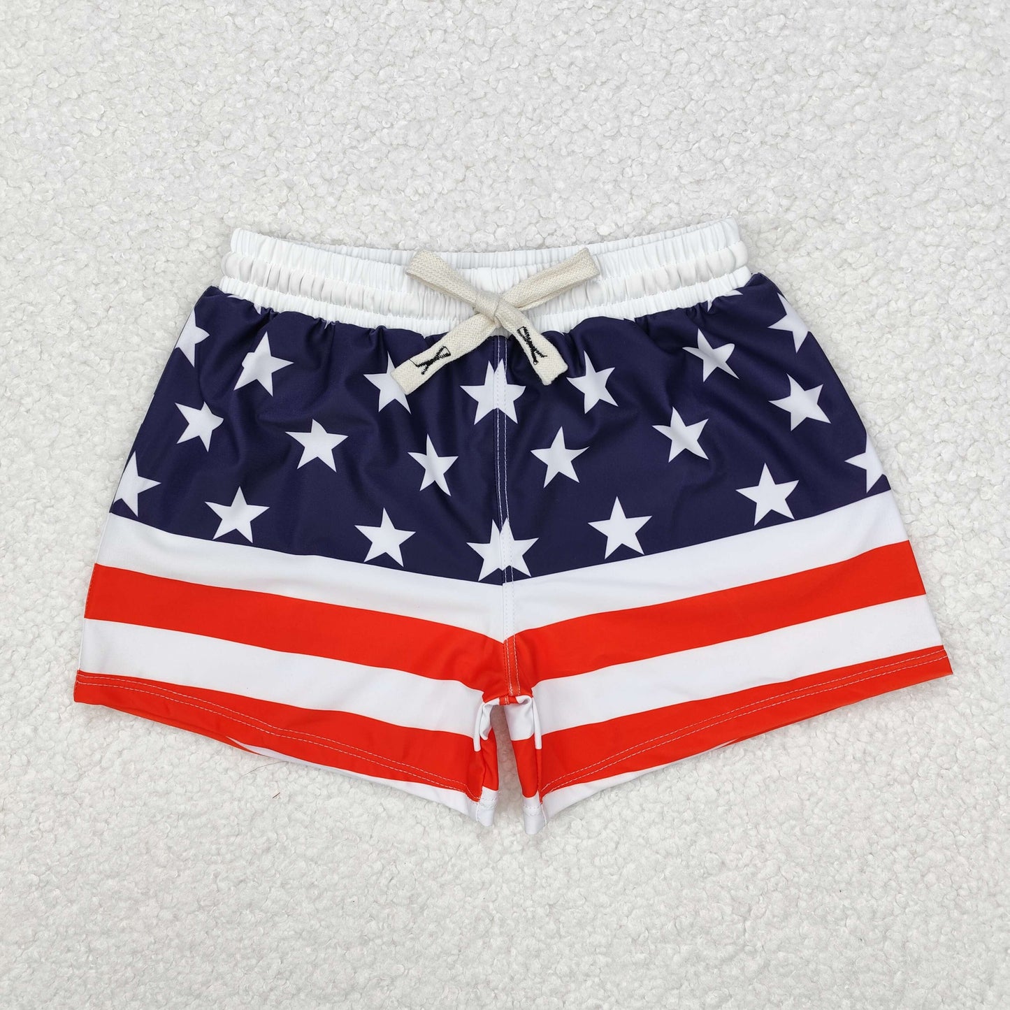 RTS NO MOQ ETA 5/7days arrived S0188 Five-pointed star red and white striped dark blue swimming trunks