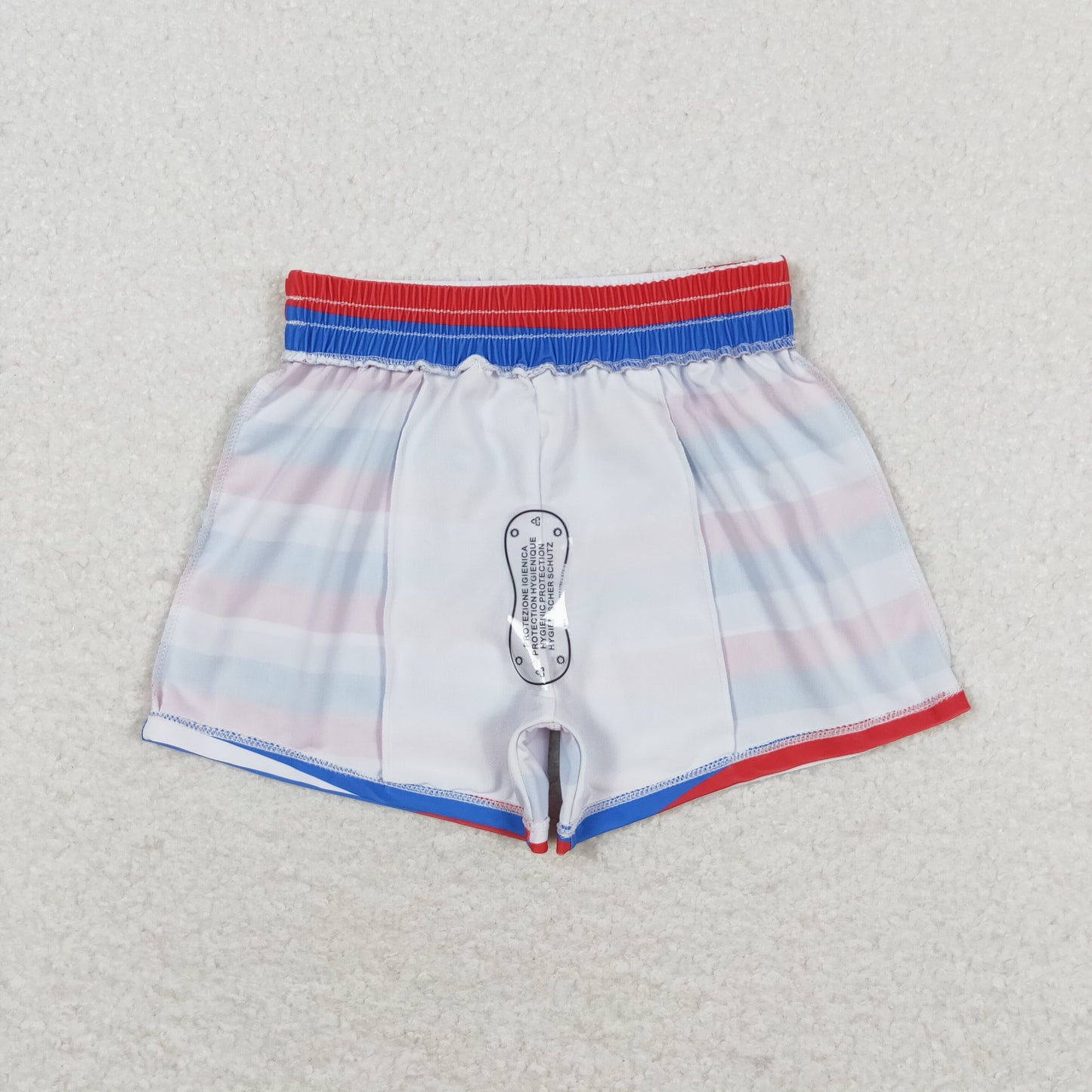 rts no moq S0233 Red and blue striped swimming trunks