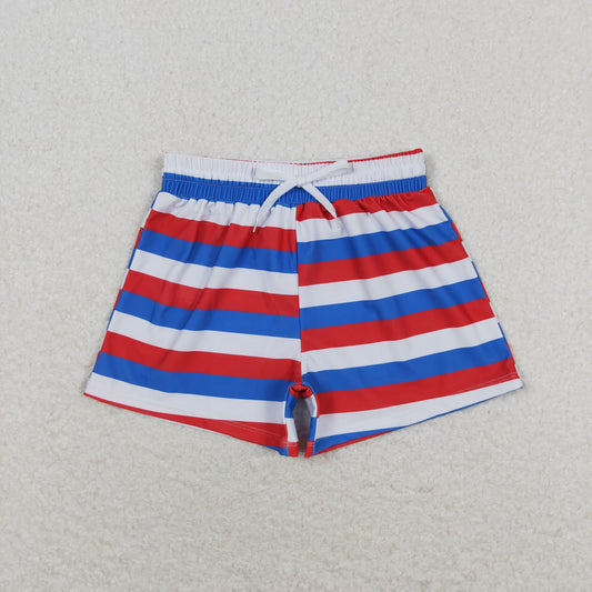 rts no moq S0233 Red and blue striped swimming trunks