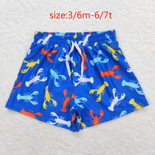 S0269 Colorful crayfish blue swimming trunks