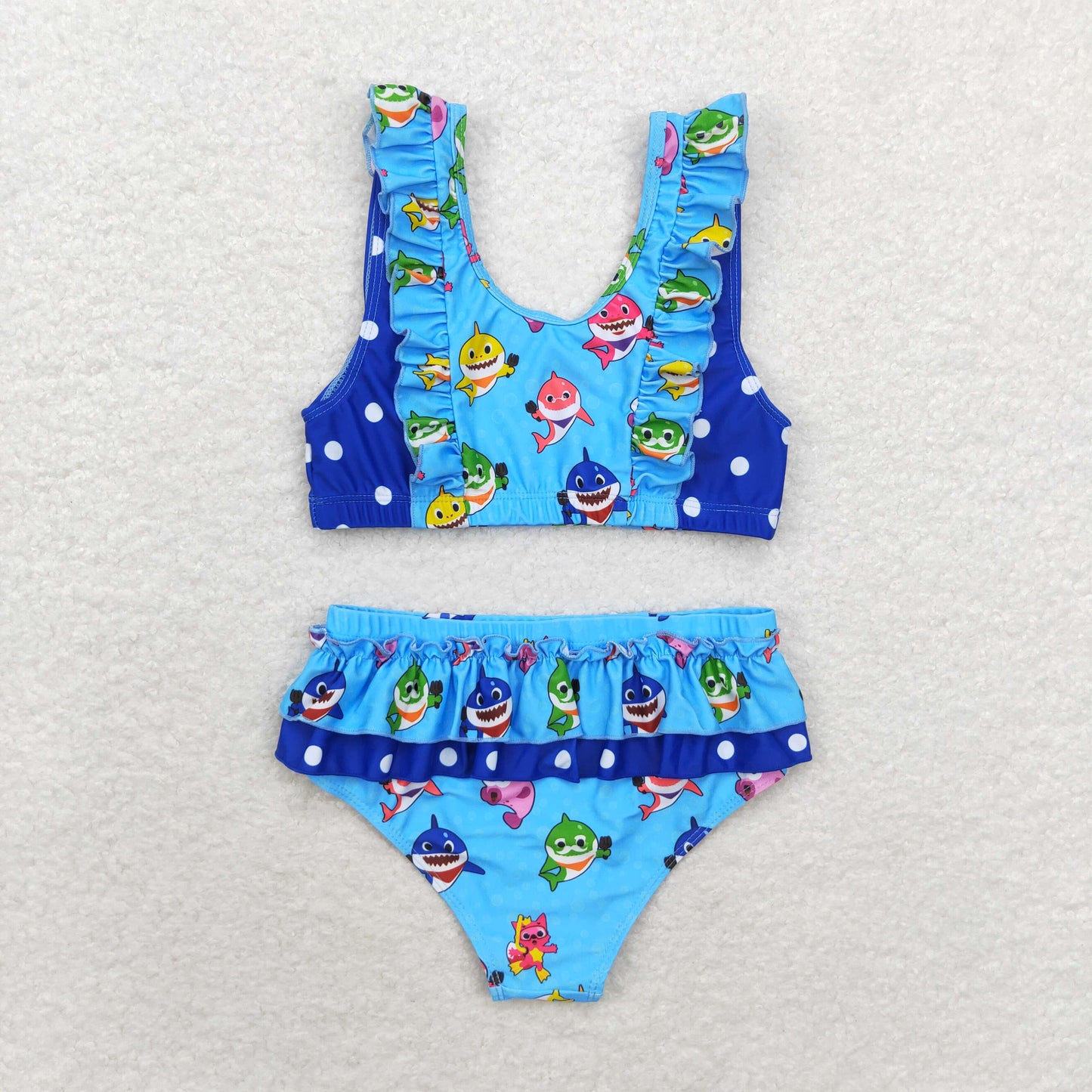 rts no moq S0280 baby shark cartoon shark blue swimsuit suit