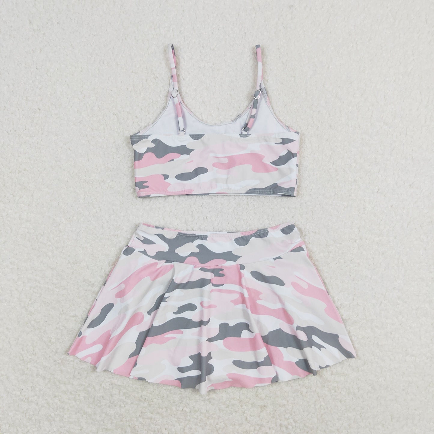 rts no moq S0285 Pink and gray camouflage swimsuit set