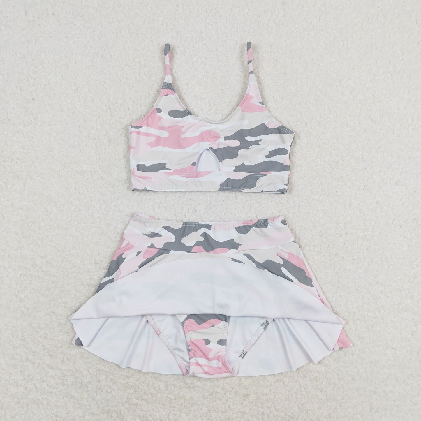 rts no moq S0285 Pink and gray camouflage swimsuit set