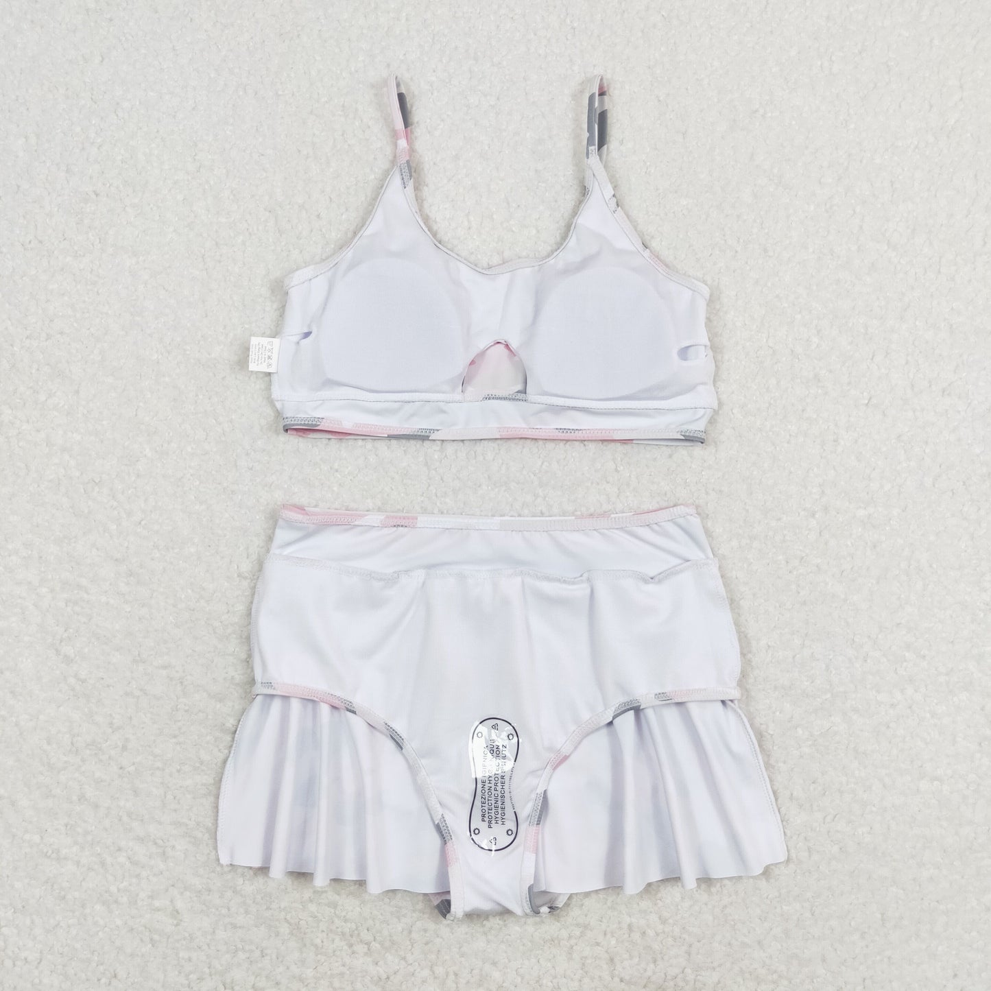 rts no moq S0285 Pink and gray camouflage swimsuit set