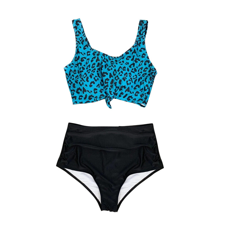 S0290 blue leopard swimsuit for adults