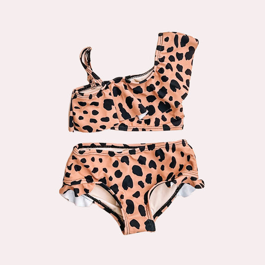 S0340 pre-order baby girl clothes leopard print girl summer swimsuit beach wear