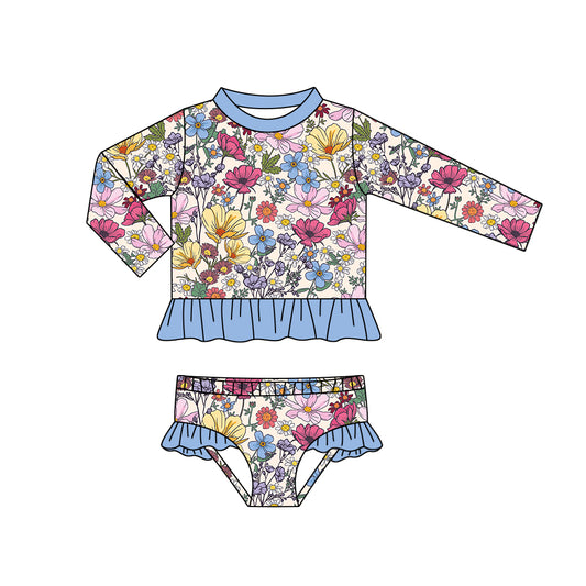 S0351 pre-order baby girl clothes flower summer swimsuit beach wear