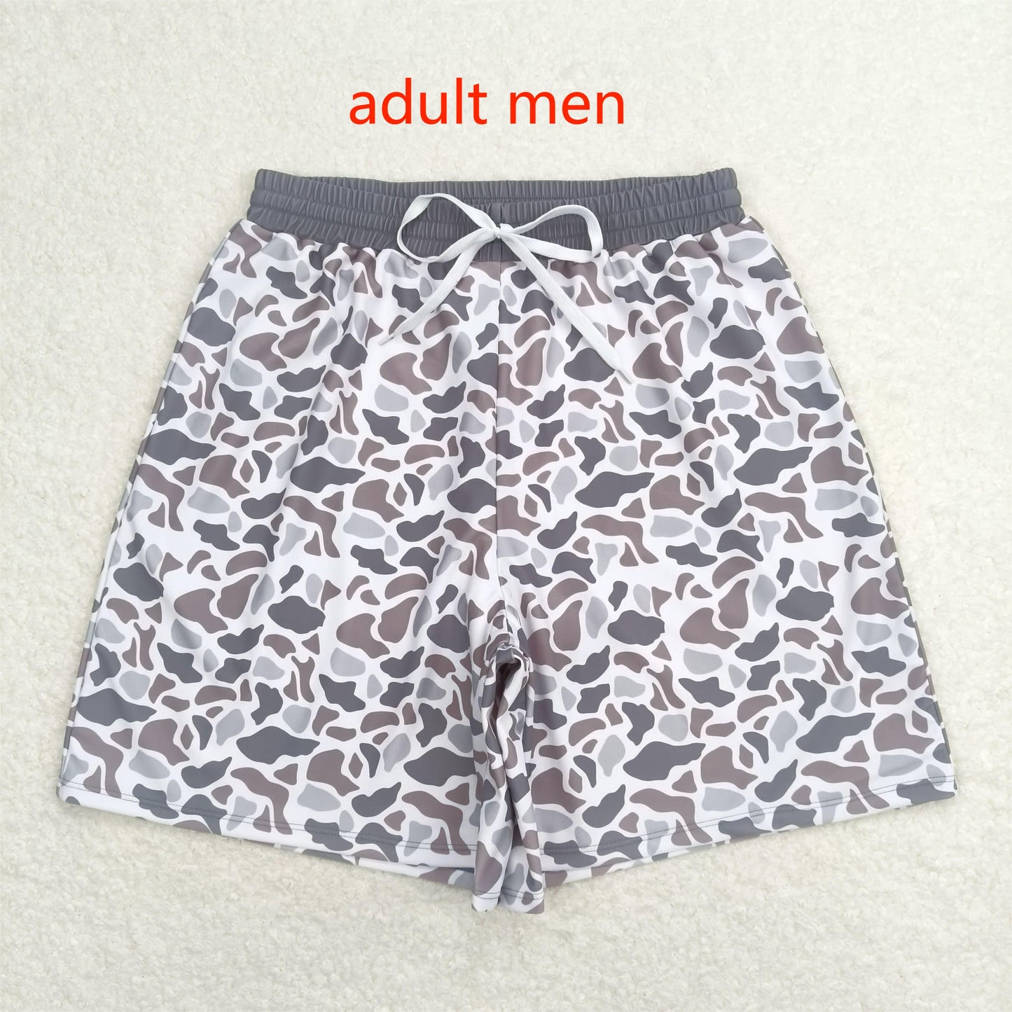 S0403 Adult men's brown and gray camouflage swimming trunks