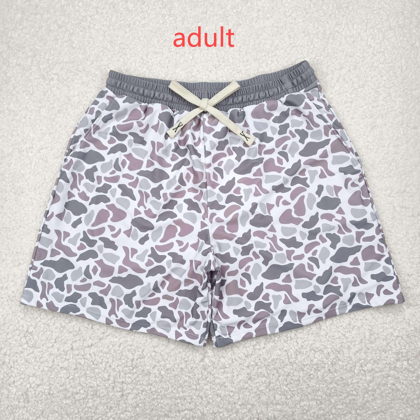 RTS NO MOQ S0403 Adult men's brown and gray camouflage swimming trunks