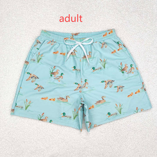 S0428 Adult men's duck light green swimming trunks