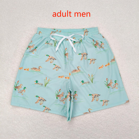 S0428 Adult men's duck light green swimming trunks