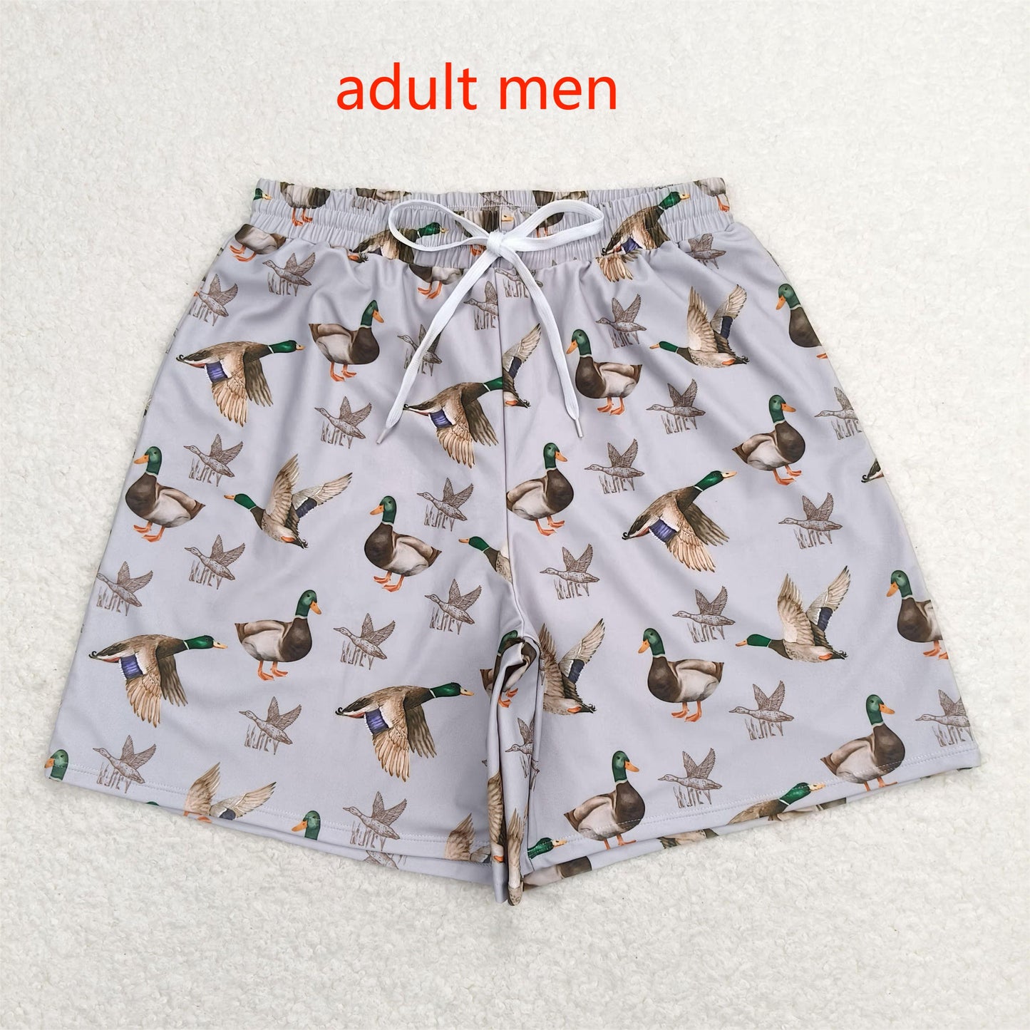 S0429 Adult men's duck gray brown swimming trunks