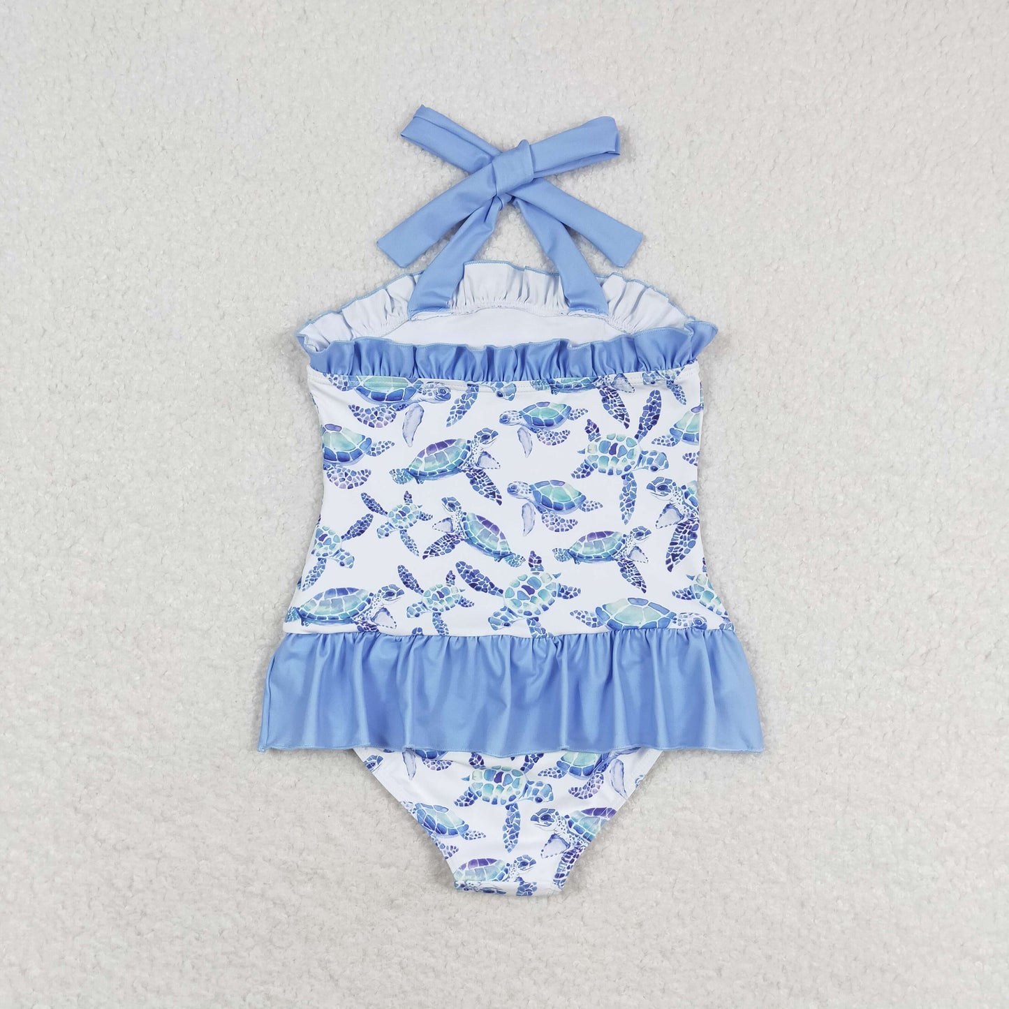 rts no moq S0430 Sea turtle blue lace white one-piece swimsuit