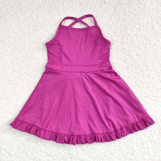 rts no moq S0441 Pure purple sportswear skirt swimsuit
