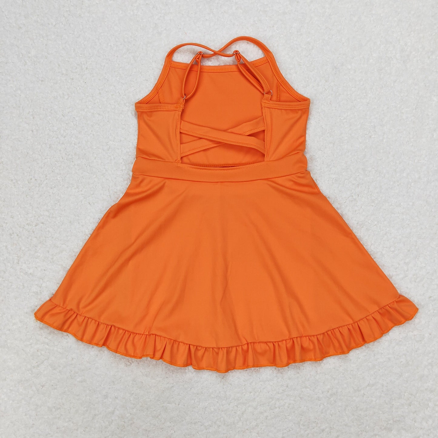 rts no moq S0442 solid orange sportswear skirt swimsuit