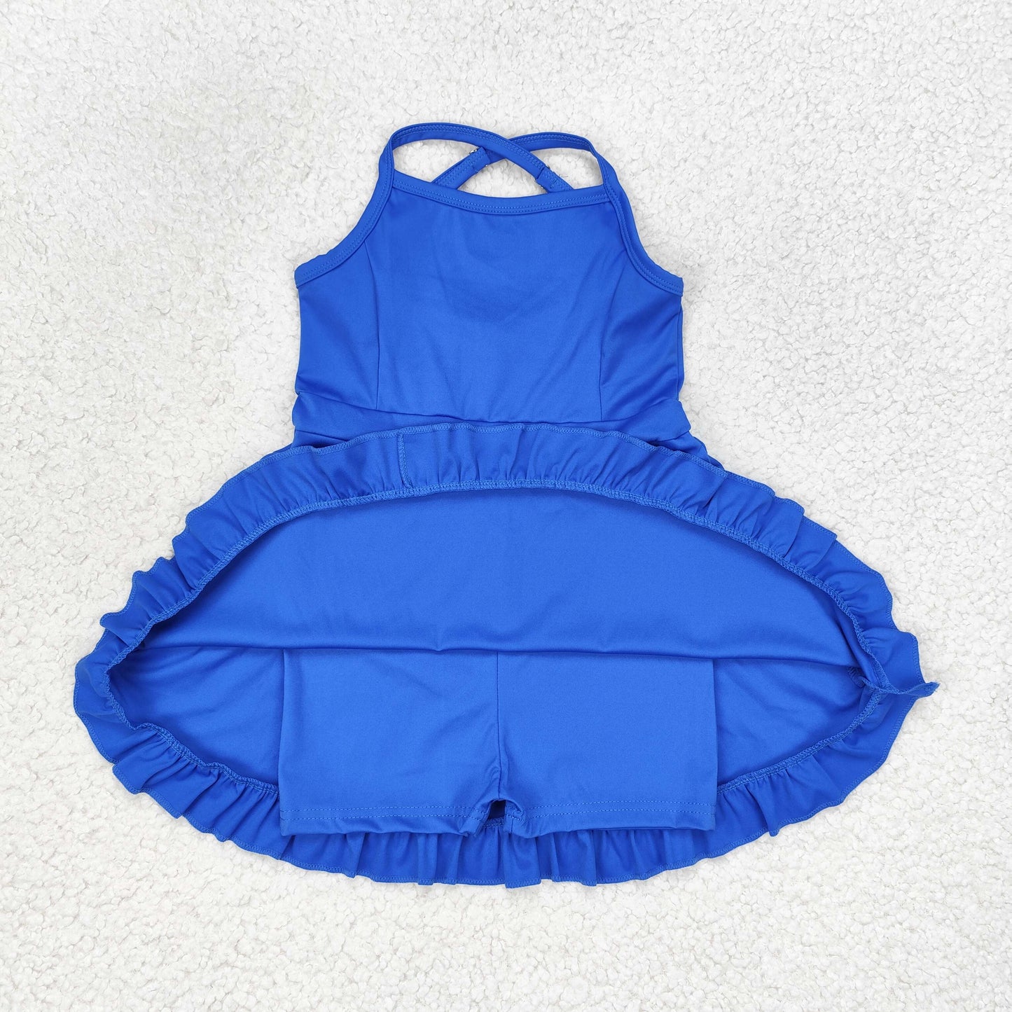 RTS NO MOQ ETA 5-7DAYS ARRIVED  S0445 Pure blue sportswear skirt swimsuit