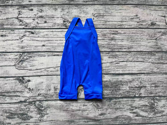 no moq S0452 pre-order baby girl clothes Solid blue one-piece yoga swimsuit