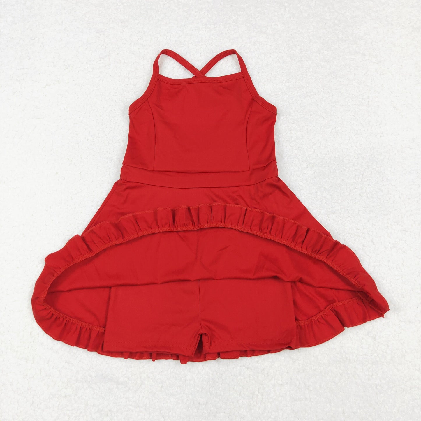 RTS NO MOQ ETA 5-7DAYS ARRIVED S0453 Pure red sportswear skirt swimsuit