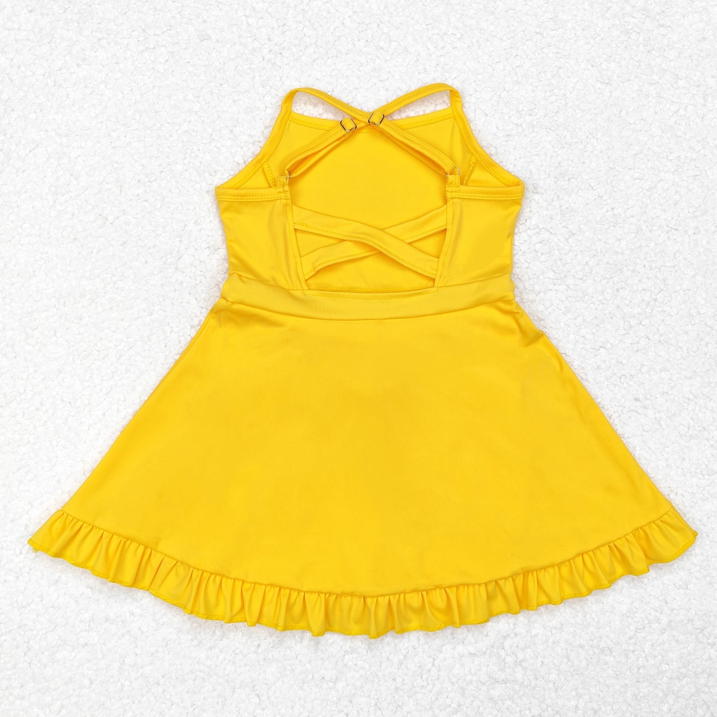 RTS NO MOQ ETA 5-7DAYS ARRIVED S0455 Solid yellow sportswear skirt swimsuit