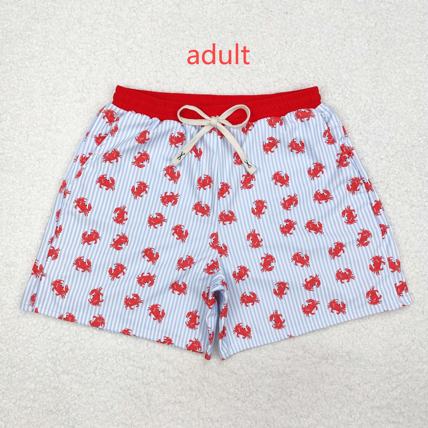 RTS NO MOQ ETA 5/7days arrived S0464 Adult male crab blue striped swimming trunks