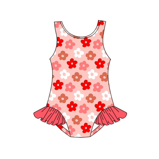 no moq S0499 PRE-ORDER baby girl clothes floral jumpsuit swimsuit -2025.1.8