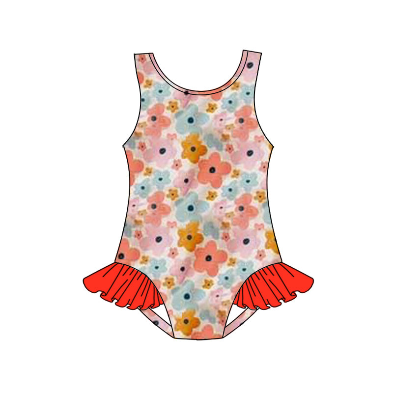 no moq S0502 PRE-ORDER baby girl clothes floral jumpsuit swimsuit -2025.1.8