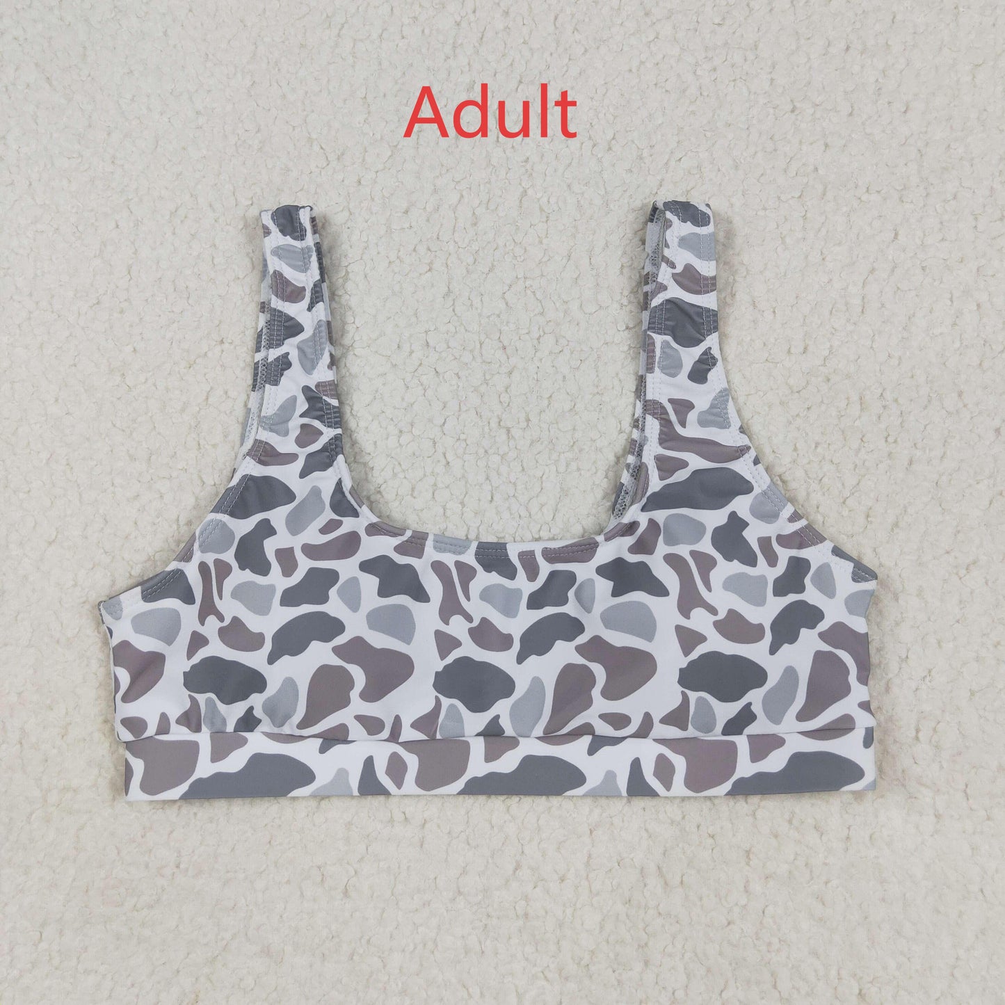 RTS NO MOQ S0556 Adult female brown grey camouflage swimsuit vest