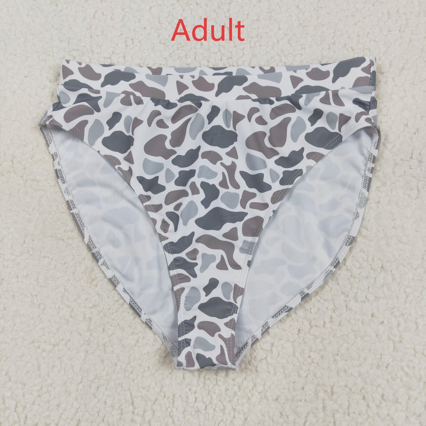 RTS NO MOQ S0557 Adult female brown and gray camouflage swimsuit briefs
