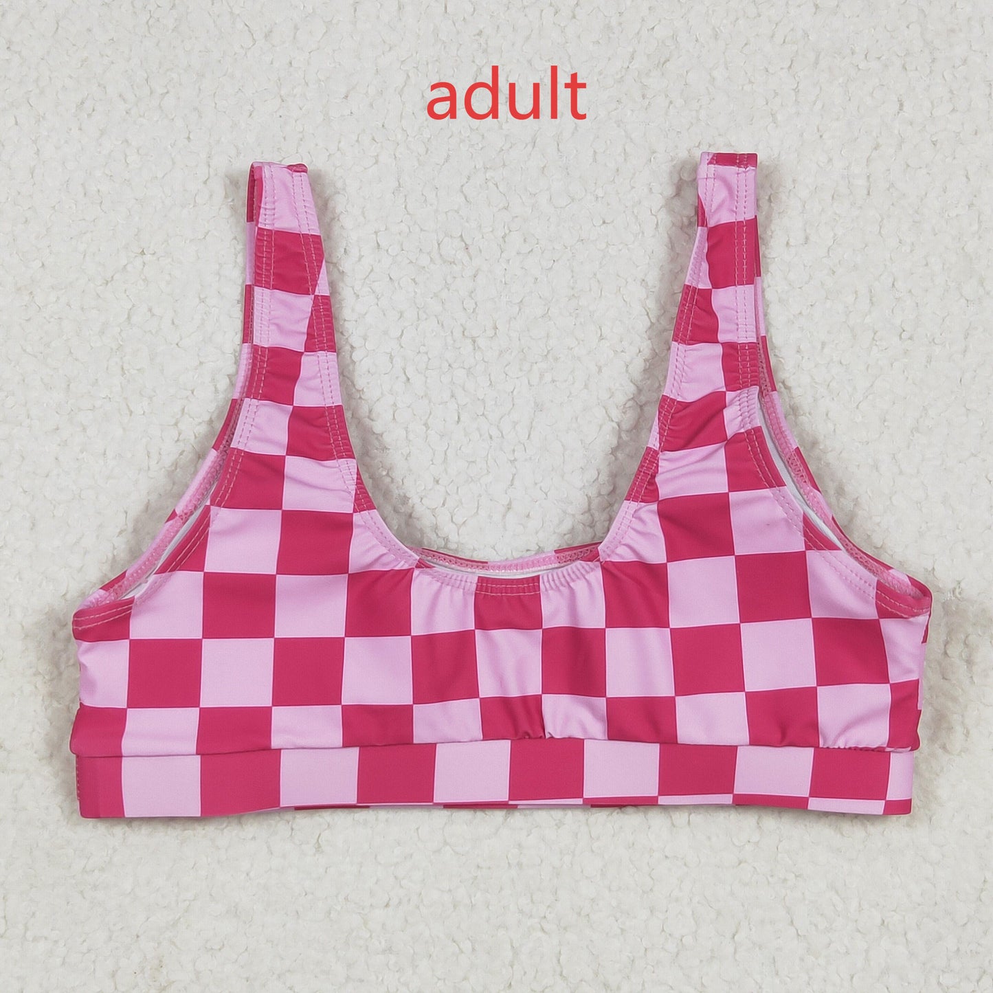 RTS NO MOQ S0560 Adult female rose red plaid swimsuit vest