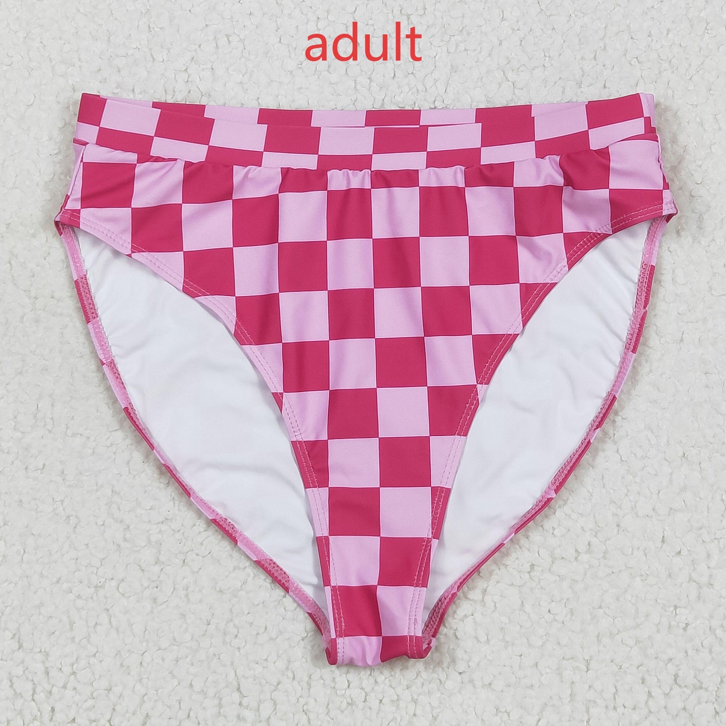 RTS NO MOQ S0561 Adult female rose red plaid swimsuit briefs