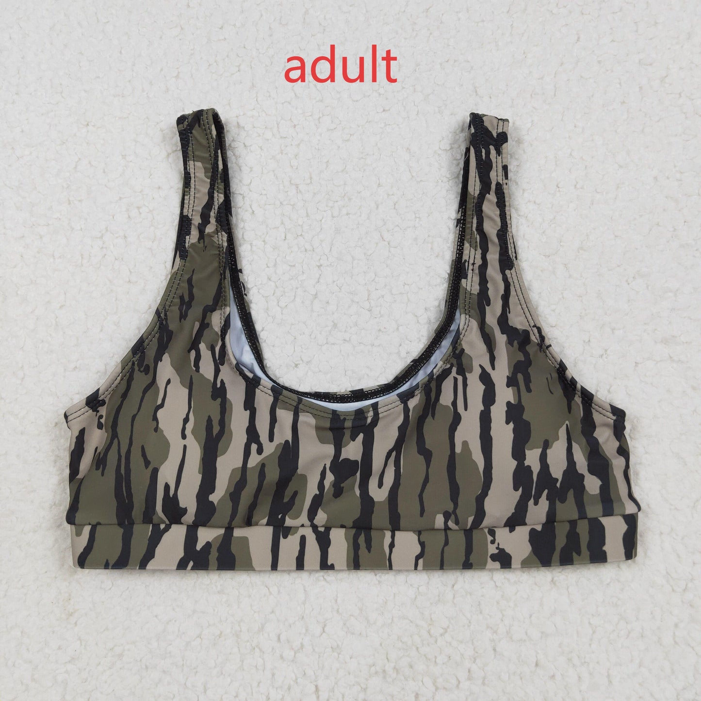 RTS NO MOQ（In Stock) S0563 Adult female military green camouflage swimsuit vest