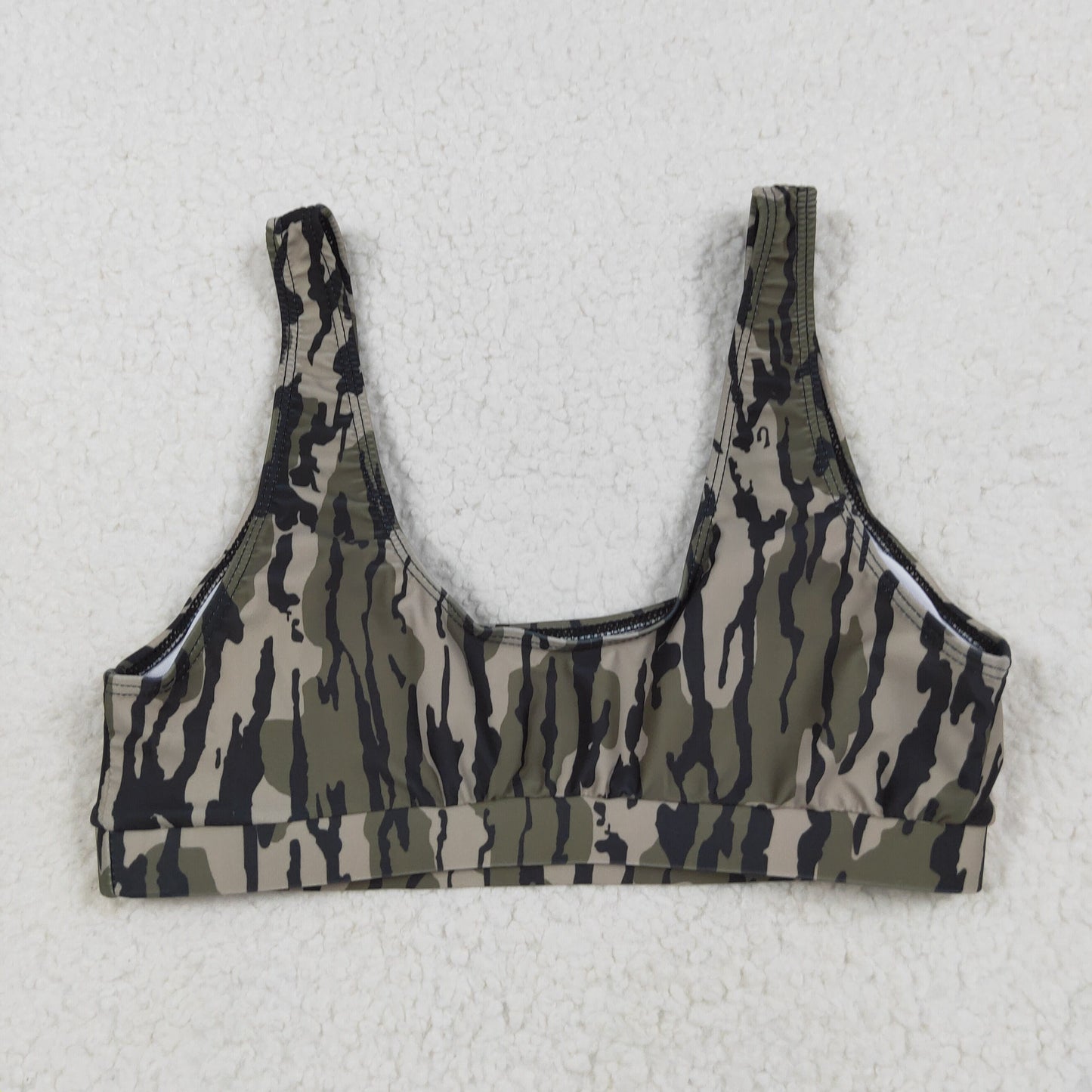 RTS NO MOQ（In Stock) S0563 Adult female military green camouflage swimsuit vest
