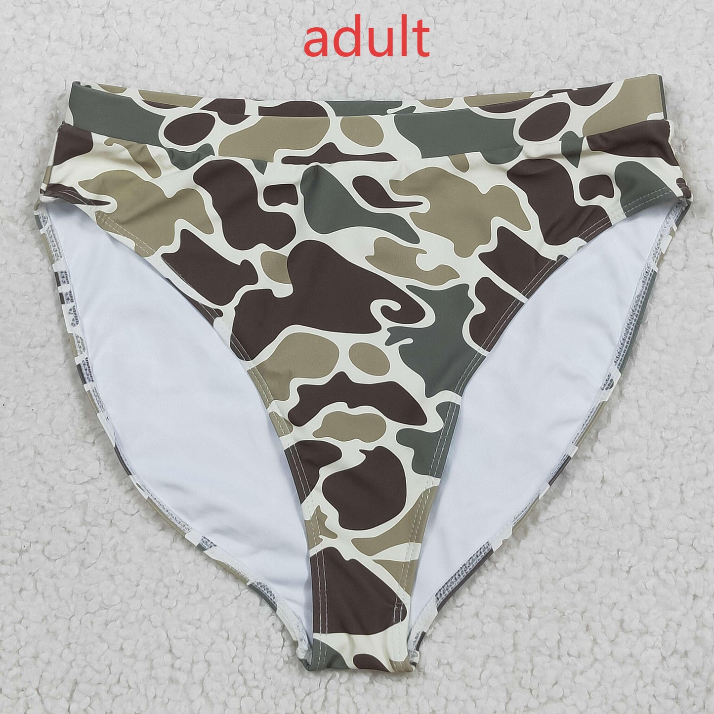 RTS NO MOQ（In Stock) S0571 Adult female brown green camouflage swimsuit briefs