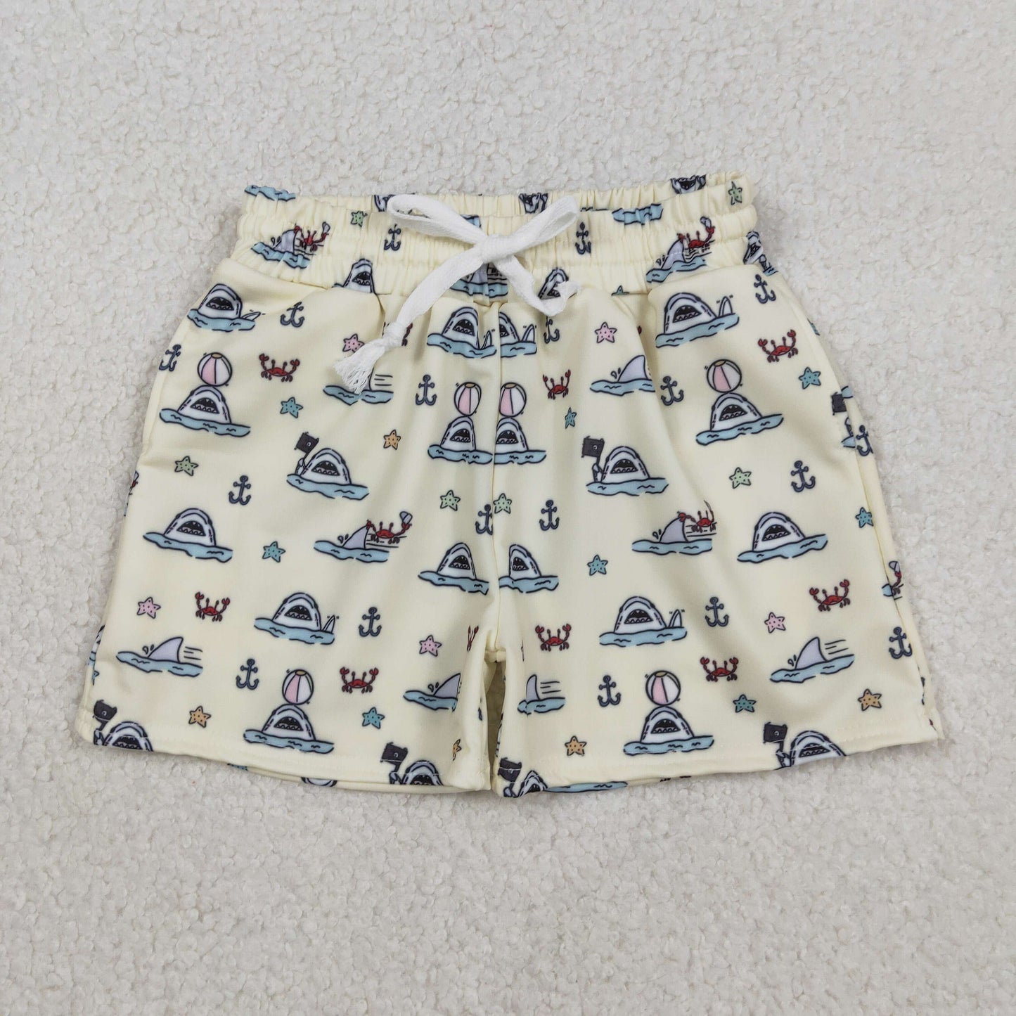 RTS NO MOQ Sibling baby boy clothes Summer beach swim trunks shorts